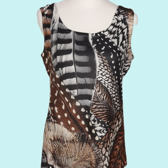 None Tops - Feather Print Women's Top - Size M - NWOT